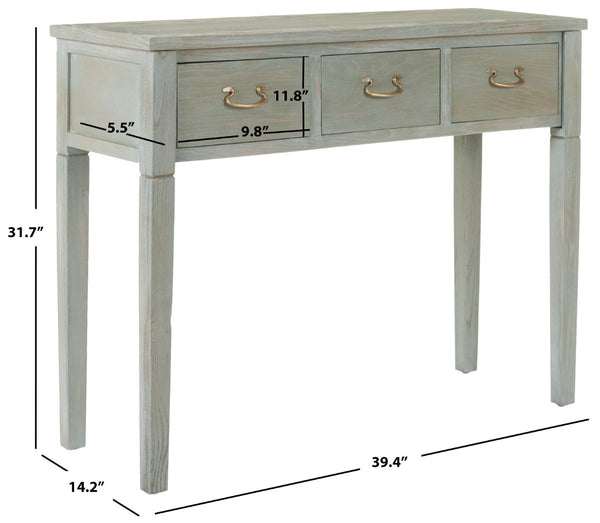 Safavieh Cindy Console Table With Three Spacious Drawers For Stylish Storage In Farmhouse And Coastal Decor Ash Grey AMH6568A