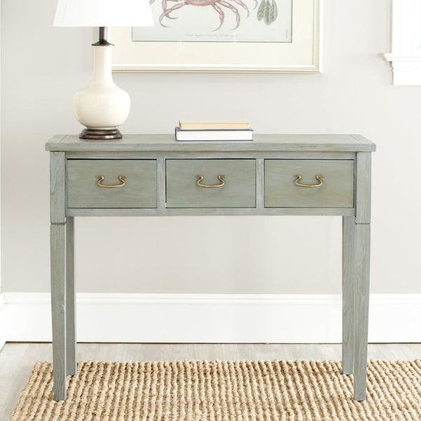 Safavieh Cindy Console Table With Three Spacious Drawers For Stylish Storage In Farmhouse And Coastal Decor Ash Grey AMH6568A