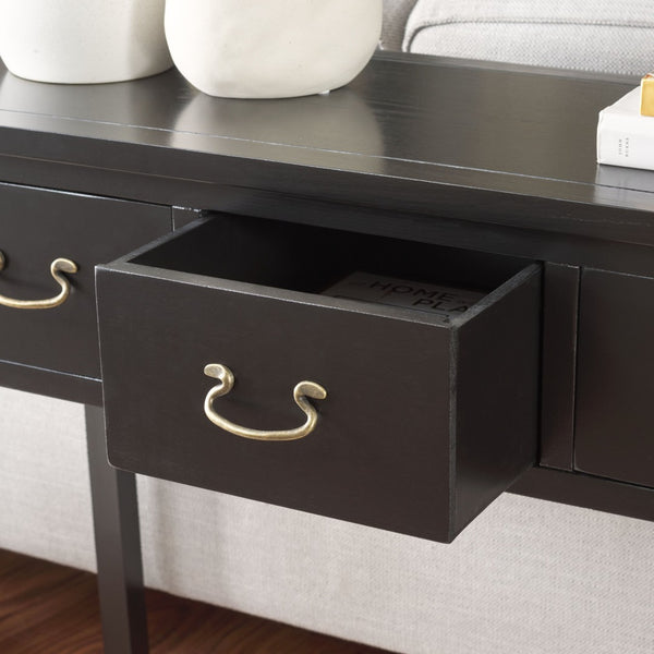 Safavieh Cindy Console Table With Three Spacious Drawers For Stylish Storage In Farmhouse And Coastal Decor Black AMH6568B