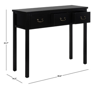 Safavieh Cindy Console Table With Three Spacious Drawers For Stylish Storage In Farmhouse And Coastal Decor Black AMH6568B