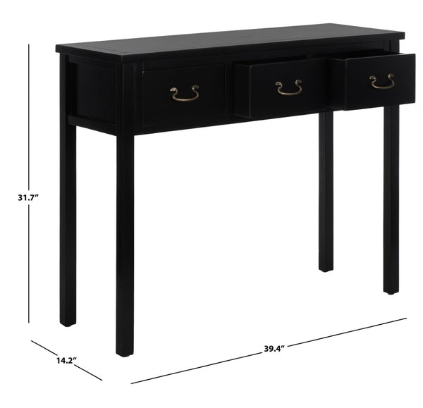 Safavieh Cindy Console Table With Three Spacious Drawers For Stylish Storage In Farmhouse And Coastal Decor Black AMH6568B