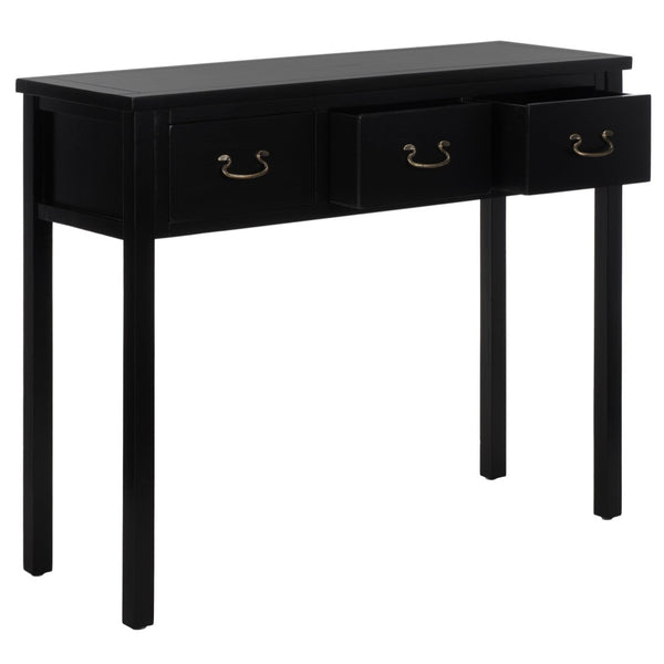 Safavieh Cindy Console Table With Three Spacious Drawers For Stylish Storage In Farmhouse And Coastal Decor Black AMH6568B