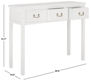 Safavieh Cindy Console Table With Three Spacious Drawers For Stylish Storage In Farmhouse And Coastal Decor White AMH6568C