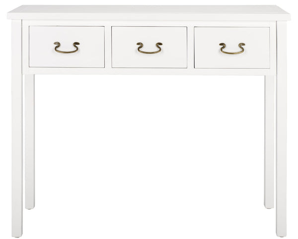 Safavieh Cindy Console Table With Three Spacious Drawers For Stylish Storage In Farmhouse And Coastal Decor White AMH6568C