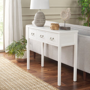 Safavieh Cindy Console Table With Three Spacious Drawers For Stylish Storage In Farmhouse And Coastal Decor White AMH6568C