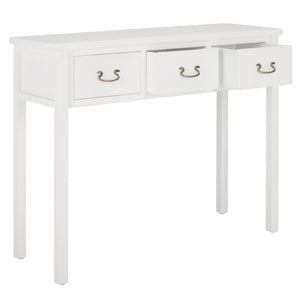 Safavieh Cindy Console Table With Three Spacious Drawers For Stylish Storage In Farmhouse And Coastal Decor White AMH6568C