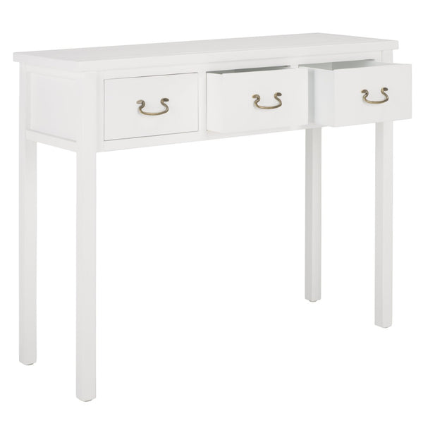 Safavieh Cindy Console Table With Three Spacious Drawers For Stylish Storage In Farmhouse And Coastal Decor White AMH6568C
