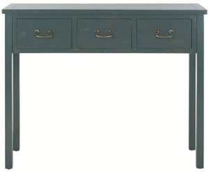 Safavieh Cindy Console Table With Three Spacious Drawers For Stylish Storage In Farmhouse And Coastal Decor Dark Teal AMH6568E