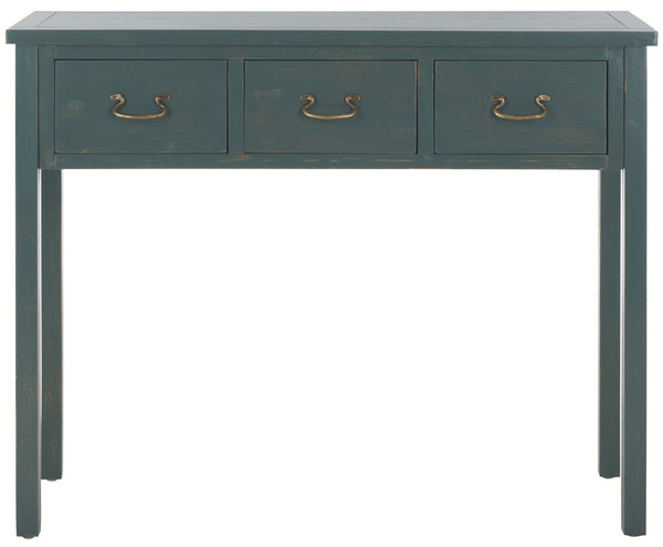 Safavieh Cindy Console Table With Three Spacious Drawers For Stylish Storage In Farmhouse And Coastal Decor Dark Teal AMH6568E