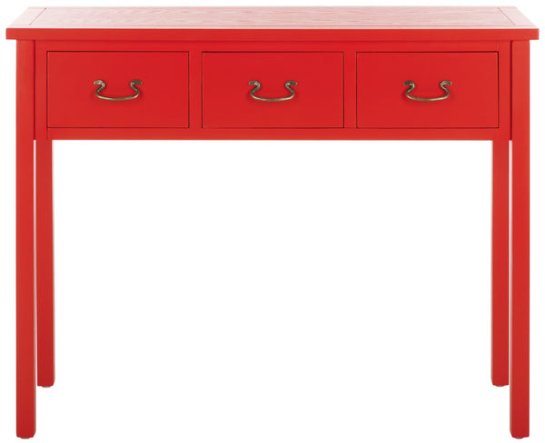 Safavieh Cindy Console Table With Three Spacious Drawers For Stylish Storage In Farmhouse And Coastal Decor Hot Red AMH6568F