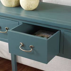 Safavieh Cindy Console Table With Three Spacious Drawers For Stylish Storage In Farmhouse And Coastal Decor Teal AMH6568H