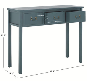 Safavieh Cindy Console Table With Three Spacious Drawers For Stylish Storage In Farmhouse And Coastal Decor Teal AMH6568H