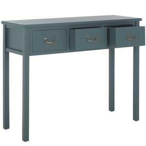 Safavieh Cindy Console Table With Three Spacious Drawers For Stylish Storage In Farmhouse And Coastal Decor Teal AMH6568H