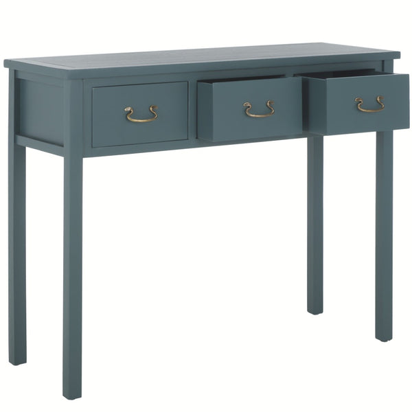 Safavieh Cindy Console Table With Three Spacious Drawers For Stylish Storage In Farmhouse And Coastal Decor Teal AMH6568H