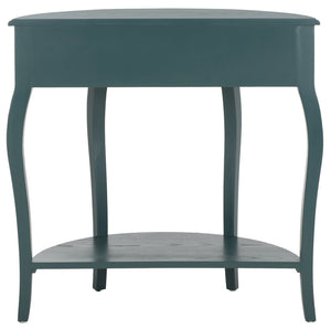 Safavieh Jan Demilune Console Table – Elegant French Country Design In Slate Teal For Any Entryway Style AMH6569C