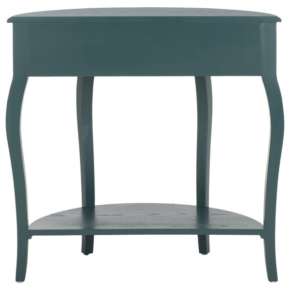 Safavieh Jan Demilune Console Table – Elegant French Country Design In Slate Teal For Any Entryway Style AMH6569C