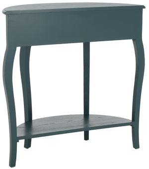 Safavieh Jan Demilune Console Table – Elegant French Country Design In Slate Teal For Any Entryway Style AMH6569C