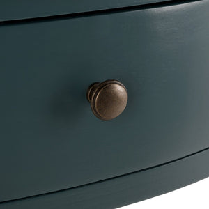 Safavieh Jan Demilune Console Table – Elegant French Country Design In Slate Teal For Any Entryway Style AMH6569C