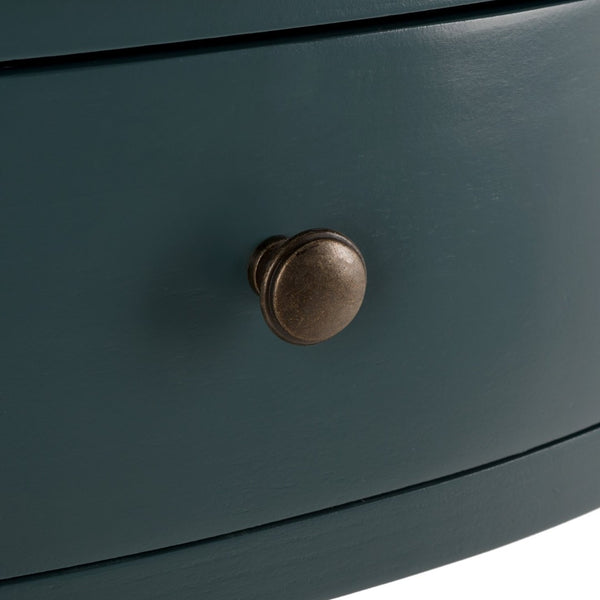 Safavieh Jan Demilune Console Table – Elegant French Country Design In Slate Teal For Any Entryway Style AMH6569C