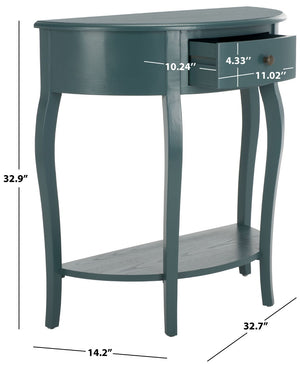 Safavieh Jan Demilune Console Table – Elegant French Country Design In Slate Teal For Any Entryway Style AMH6569C