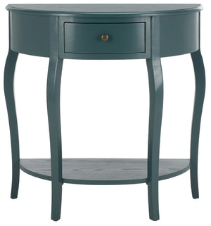 Safavieh Jan Demilune Console Table – Elegant French Country Design In Slate Teal For Any Entryway Style AMH6569C