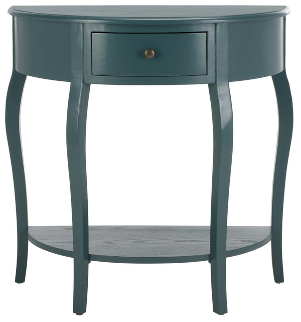 Safavieh Jan Demilune Console Table – Elegant French Country Design In Slate Teal For Any Entryway Style AMH6569C