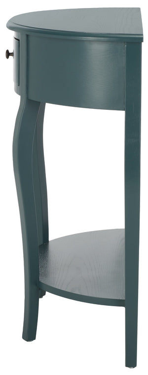Safavieh Jan Demilune Console Table – Elegant French Country Design In Slate Teal For Any Entryway Style AMH6569C