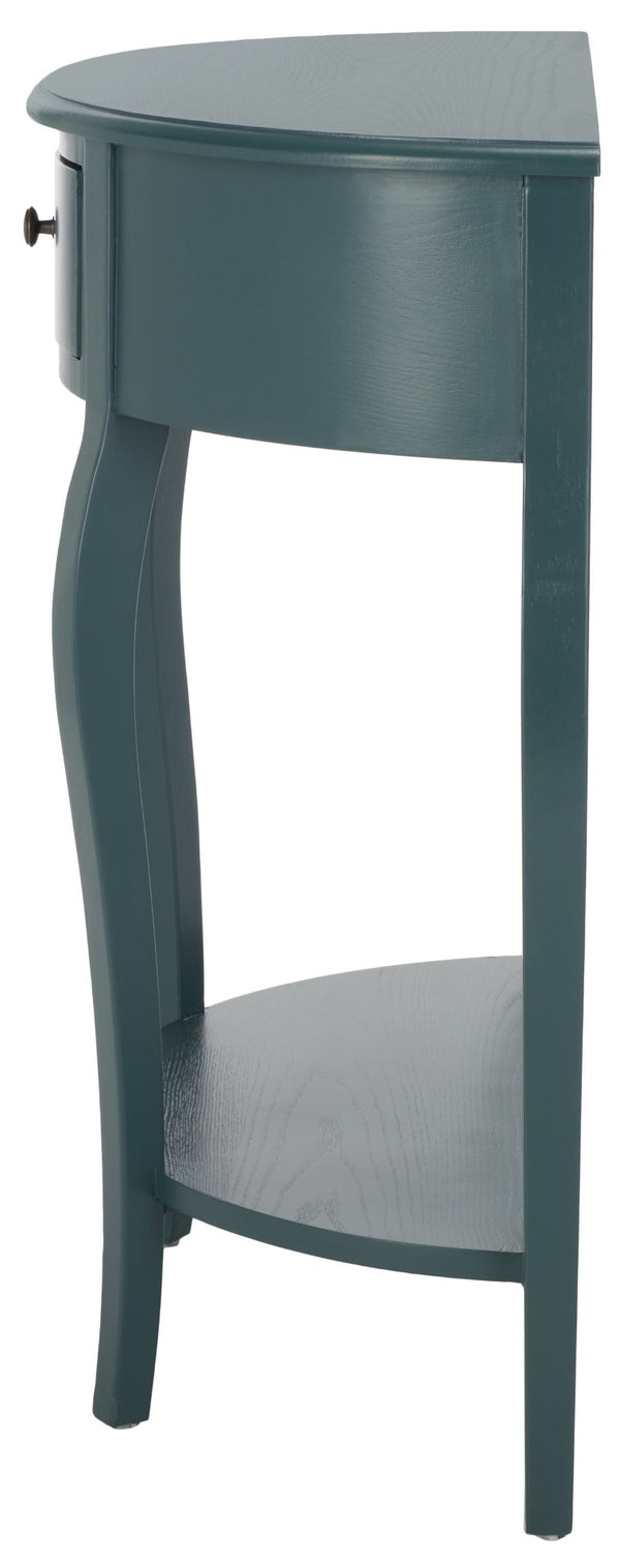 Safavieh Jan Demilune Console Table – Elegant French Country Design In Slate Teal For Any Entryway Style AMH6569C