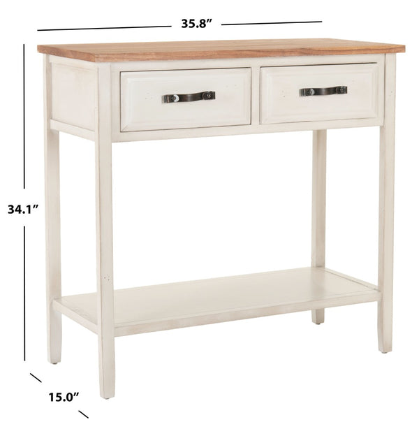 Safavieh Carol Console Table With Storage Drawers - Country-Casual Design For Entryways & Living Rooms AMH6574A
