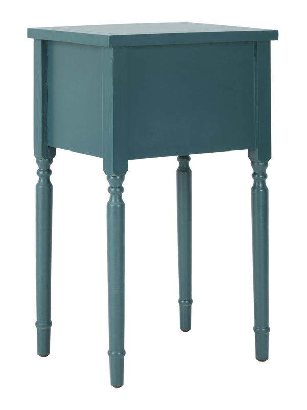 Safavieh Marilyn Elegant French Country End Table With Storage Drawers In Rich Teal For Living Spaces AMH6575D