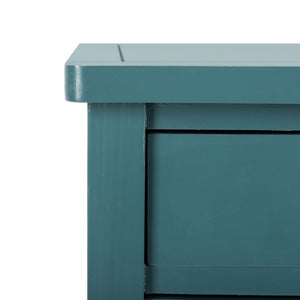 Safavieh Marilyn Elegant French Country End Table With Storage Drawers In Rich Teal For Living Spaces AMH6575D