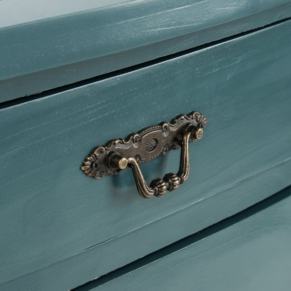 Safavieh Marilyn Elegant French Country End Table With Storage Drawers In Rich Teal For Living Spaces AMH6575D