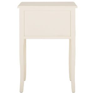 Safavieh Lori End Table: Elegant French Farmhouse Design With Storage Drawers For Living Room & Bedroom Use White Birch AMH6576A