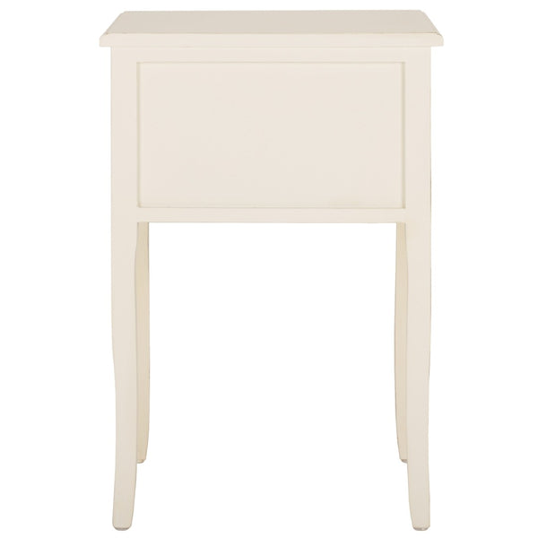 Safavieh Lori End Table: Elegant French Farmhouse Design With Storage Drawers For Living Room & Bedroom Use White Birch AMH6576A