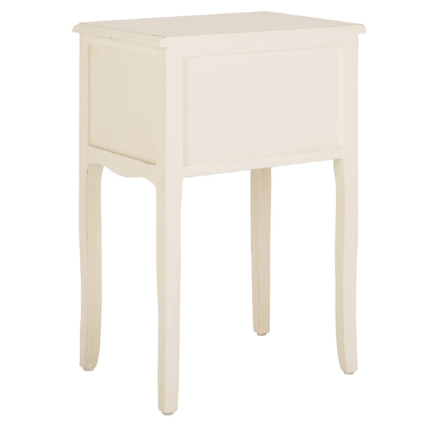 Safavieh Lori End Table: Elegant French Farmhouse Design With Storage Drawers For Living Room & Bedroom Use White Birch AMH6576A