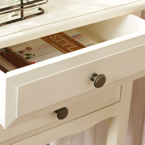 Safavieh Lori End Table: Elegant French Farmhouse Design With Storage Drawers For Living Room & Bedroom Use White Birch AMH6576A