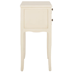 Safavieh Lori End Table: Elegant French Farmhouse Design With Storage Drawers For Living Room & Bedroom Use White Birch AMH6576A