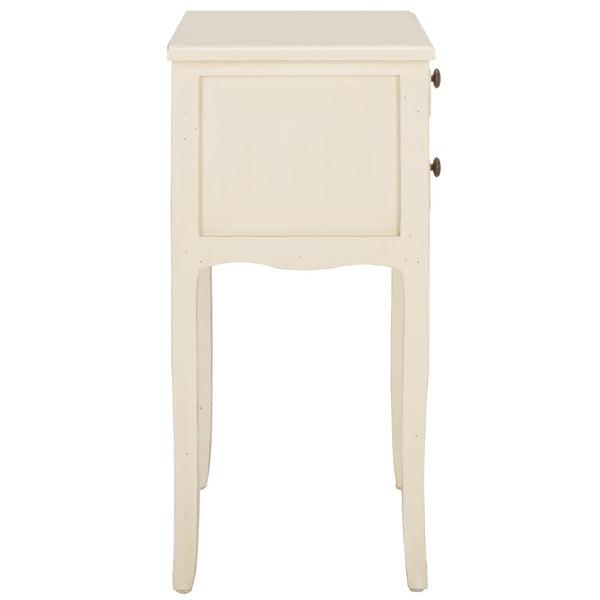 Safavieh Lori End Table: Elegant French Farmhouse Design With Storage Drawers For Living Room & Bedroom Use White Birch AMH6576A