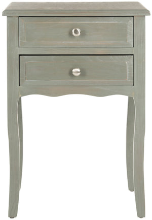 Safavieh Lori End Table: Elegant French Farmhouse Design With Storage Drawers For Living Room & Bedroom Use Ash Grey AMH6576B