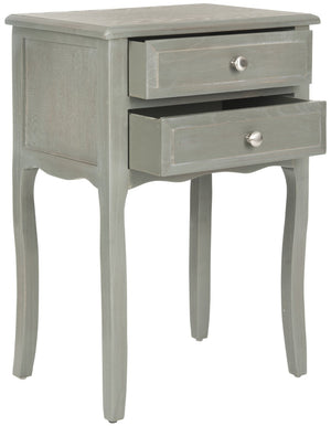 Safavieh Lori End Table: Elegant French Farmhouse Design With Storage Drawers For Living Room & Bedroom Use Ash Grey AMH6576B
