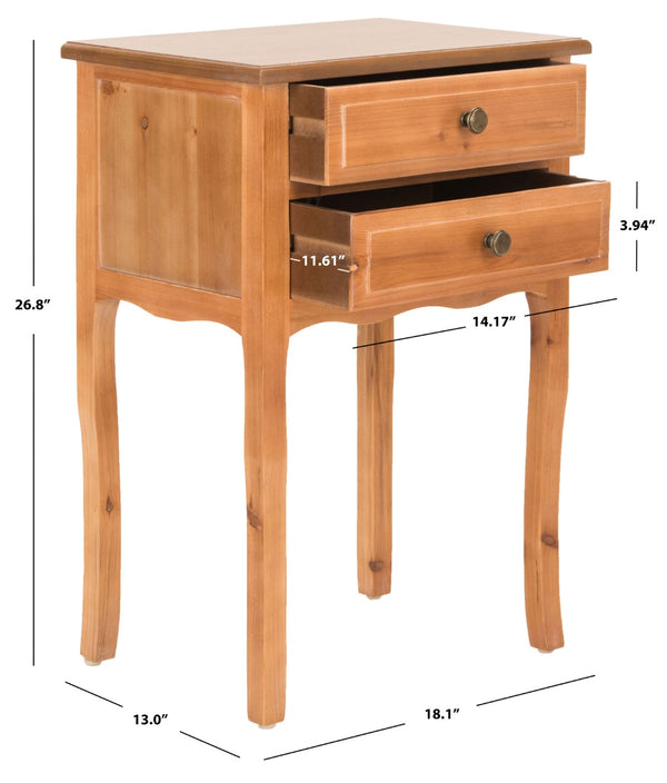 Safavieh Lori End Table: Elegant French Farmhouse Design With Storage Drawers For Living Room & Bedroom Use Red Maple AMH6576C