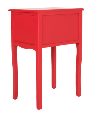 Safavieh Lori End Table With Storage Drawers  Hot Red AMH6576D