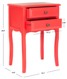 Safavieh Lori End Table With Storage Drawers  Hot Red AMH6576D