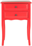 Safavieh Lori End Table With Storage Drawers  Hot Red AMH6576D