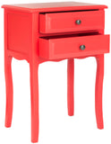 Safavieh Lori End Table With Storage Drawers  Hot Red AMH6576D