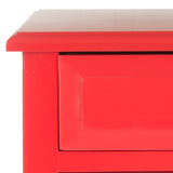 Safavieh Lori End Table With Storage Drawers  Hot Red AMH6576D