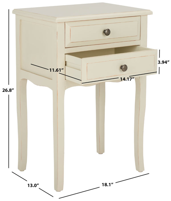Safavieh Lori End Table: Elegant French Farmhouse Design With Storage Drawers For Living Room & Bedroom Use Barley AMH6576E