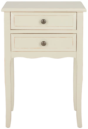 Safavieh Lori End Table: Elegant French Farmhouse Design With Storage Drawers For Living Room & Bedroom Use Barley AMH6576E