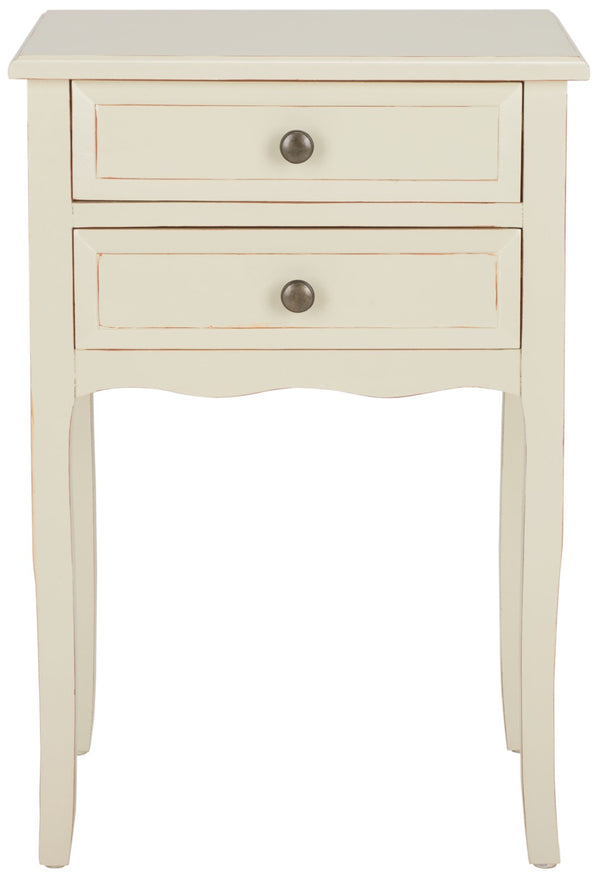 Safavieh Lori End Table: Elegant French Farmhouse Design With Storage Drawers For Living Room & Bedroom Use Barley AMH6576E