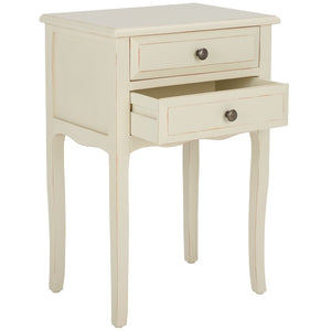 Safavieh Lori End Table: Elegant French Farmhouse Design With Storage Drawers For Living Room & Bedroom Use Barley AMH6576E